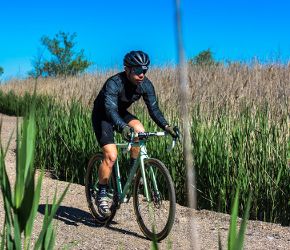 cx & gravel biking on custom handbuilt carbon disc for standard